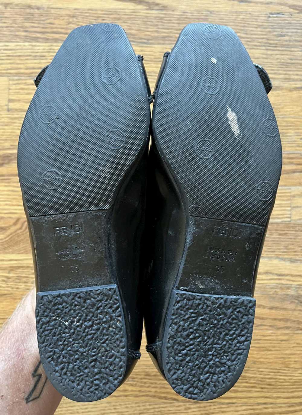 Fendi FENDI Black Leather Buckle Loafers Slip On … - image 6