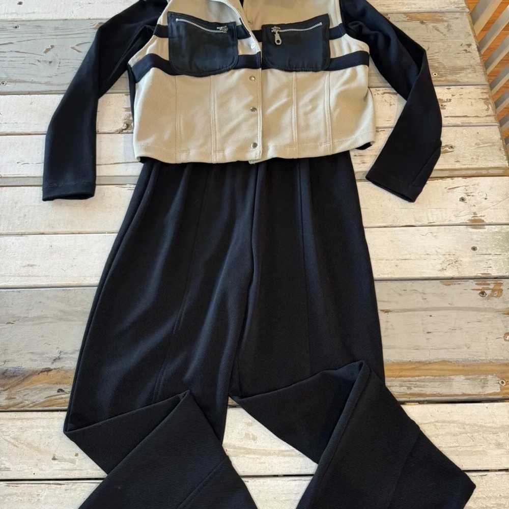 Vintage Cache 2 pc set LongSleeve Jumpsuit & Jack… - image 2