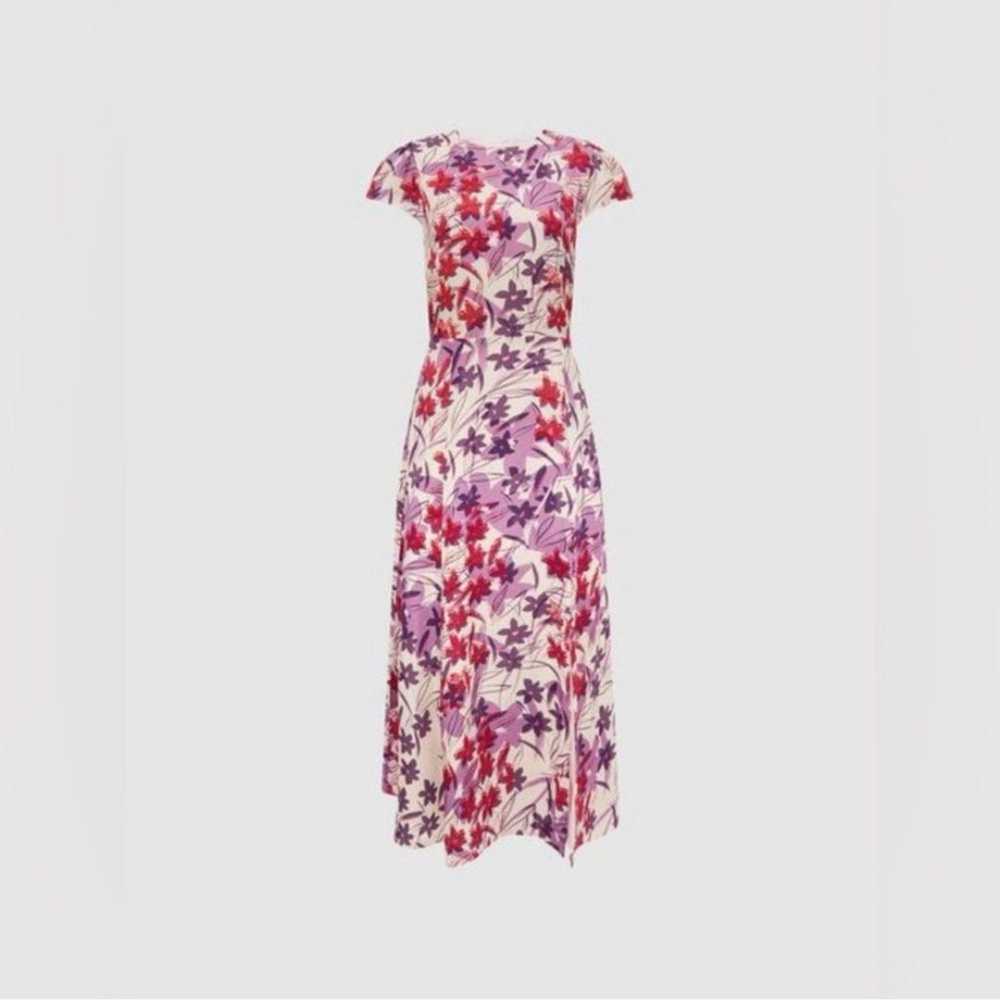 NWOT  Reiss Livia Printed Cut Out midi Dress flor… - image 2