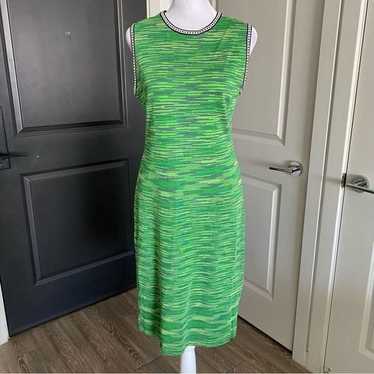 Vintage M Missoni Green Knit Bodycon Pencil Dress… - image 1