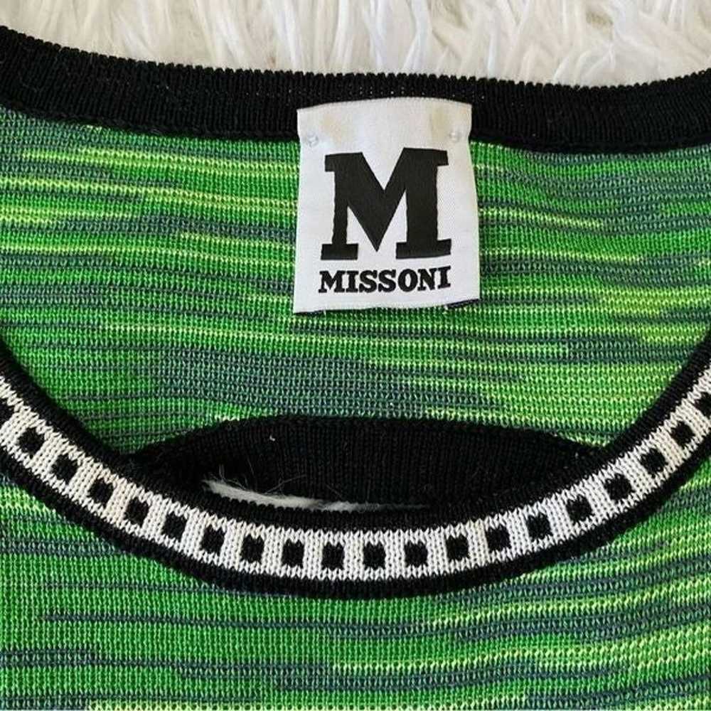 Vintage M Missoni Green Knit Bodycon Pencil Dress… - image 8