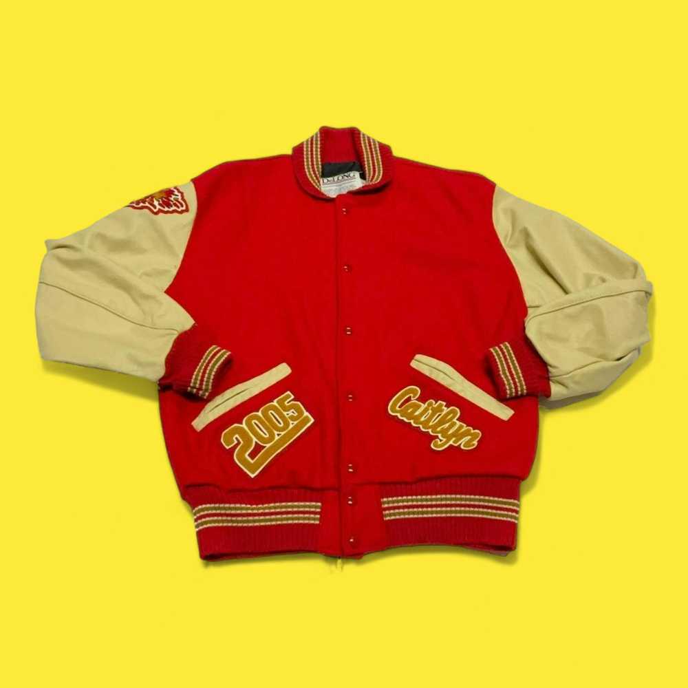 Delong Varsity Jackets Vintage red varsity jacket - image 1