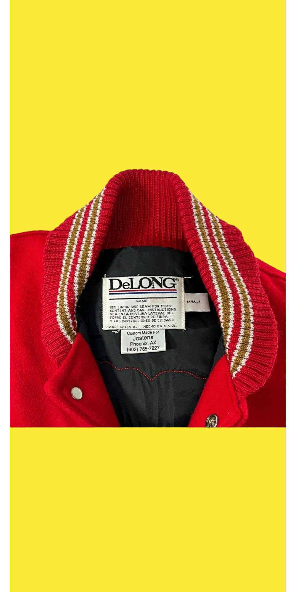 Delong Varsity Jackets Vintage red varsity jacket - image 3