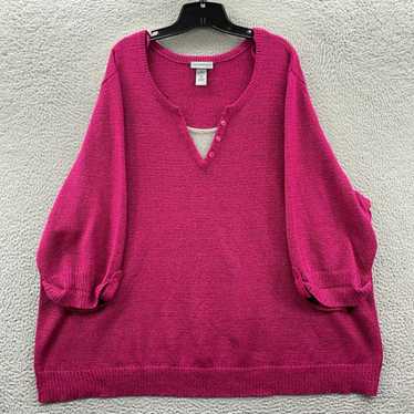 Vintage CATHERINES Sweater Womens 4X Top Pink