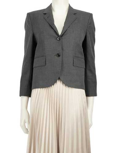 Thom Browne Grey Wool Blended Tailored Blazer