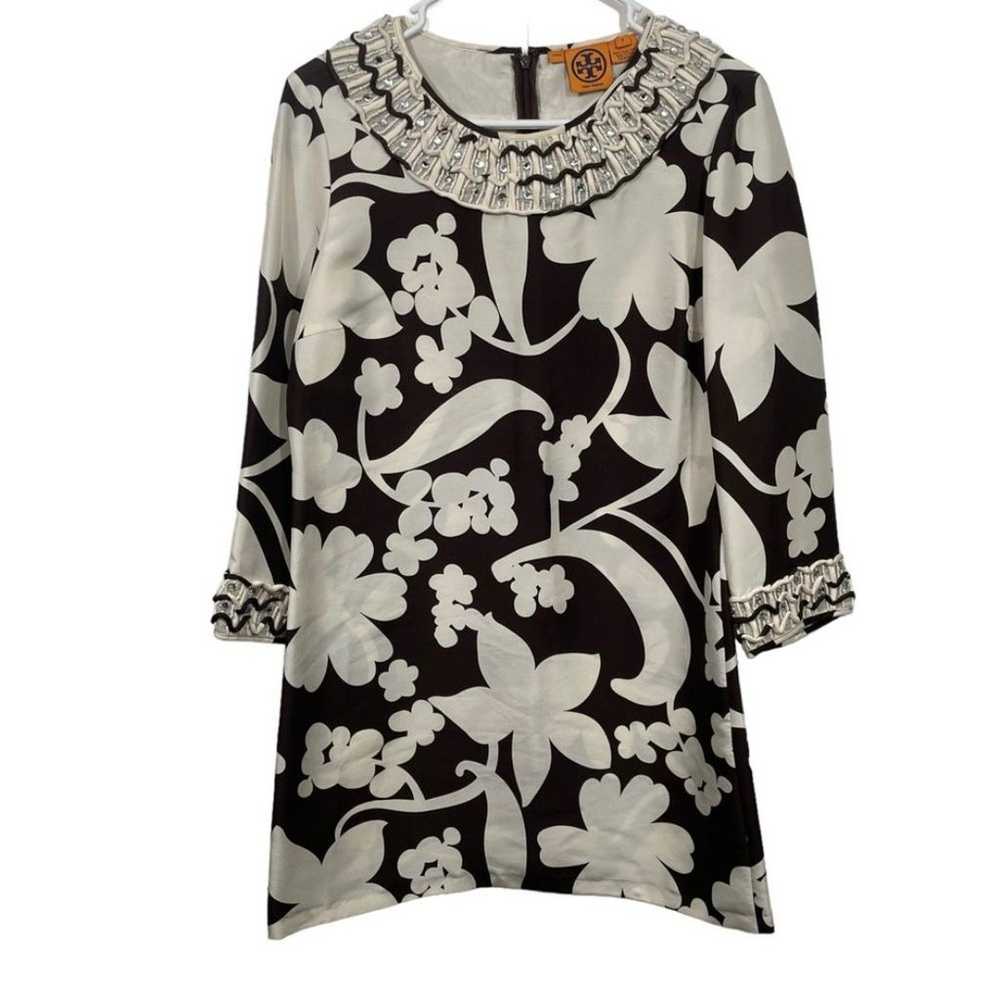 Tory Burch 100% Soft Structured Floral Midi Dress - image 1