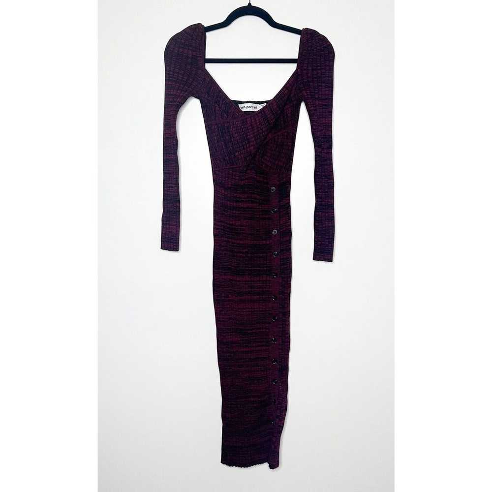 NWOT Self Portrait Ribbed Knit Midi Dress Long Sl… - image 2