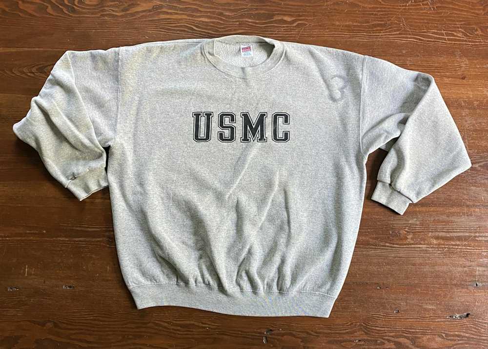 Usmc × Vintage Vintage 90’s USMC Soffee Crewneck … - image 2