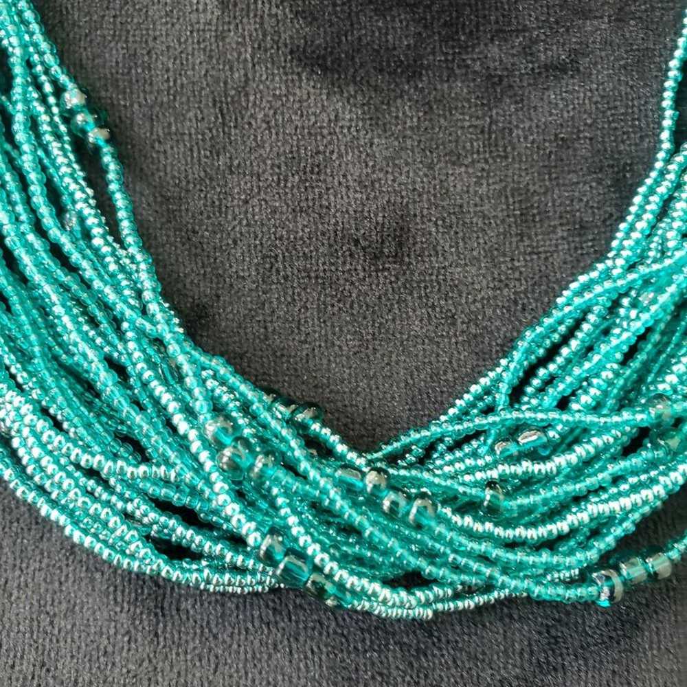 Other Fashion Turquoise Multi Strand Glass Seed B… - image 4
