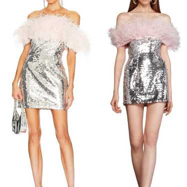 NWOT Lola Sequins Mini Dress in Silver & Rose Bron