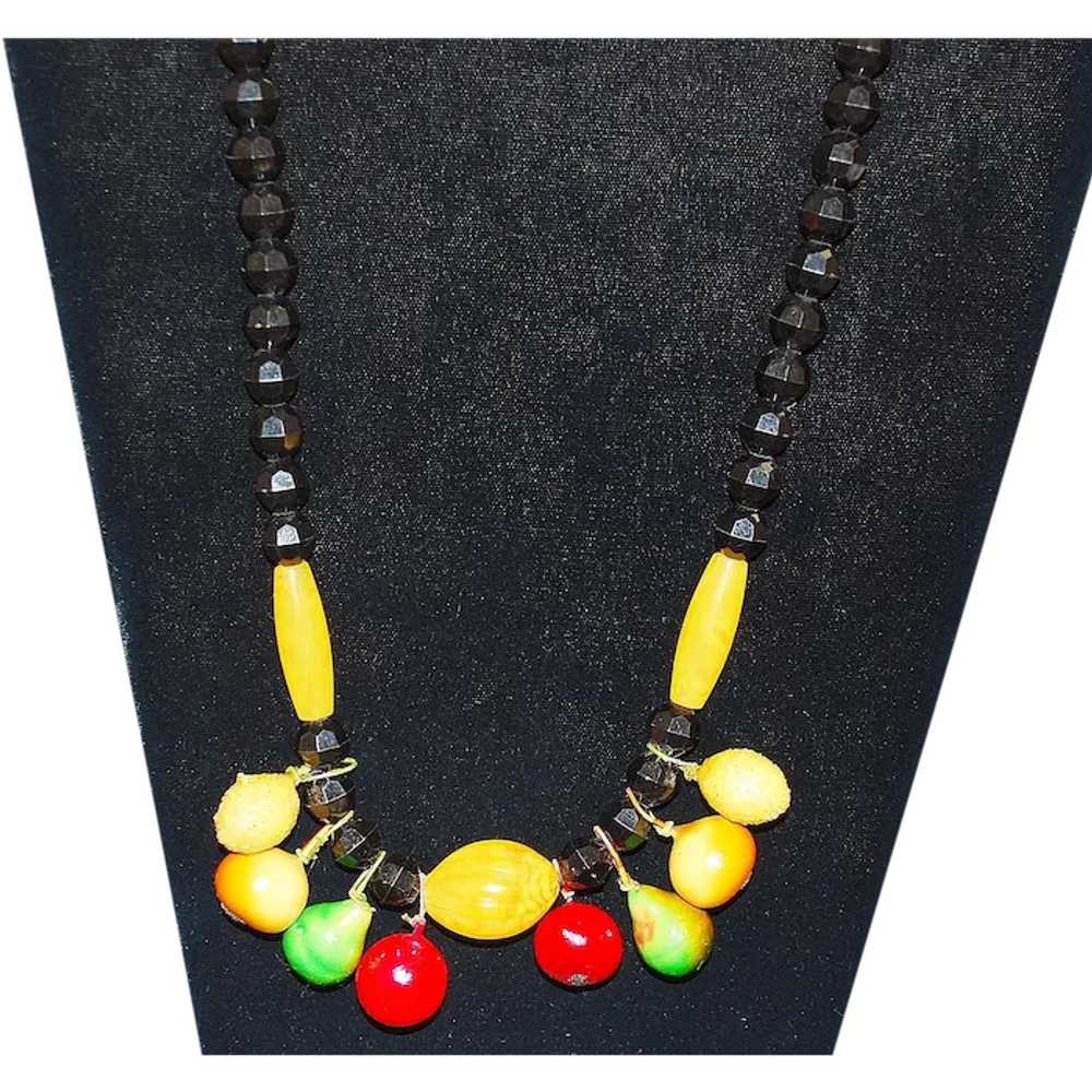 Vintage Tutti-Fruitti  Celluloid Necklace - image 1