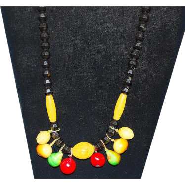 Vintage Tutti-Fruitti  Celluloid Necklace - image 1