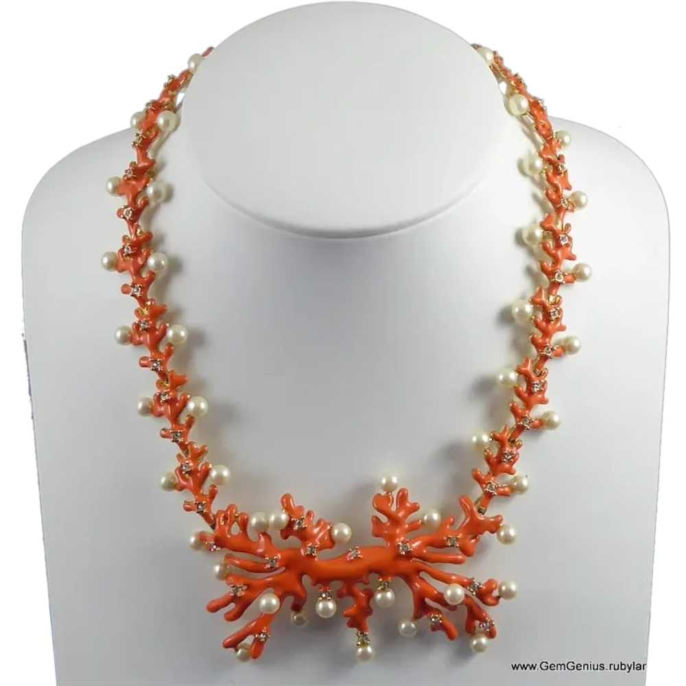 Hutton Wilkinson Coral Branch Necklace - image 1