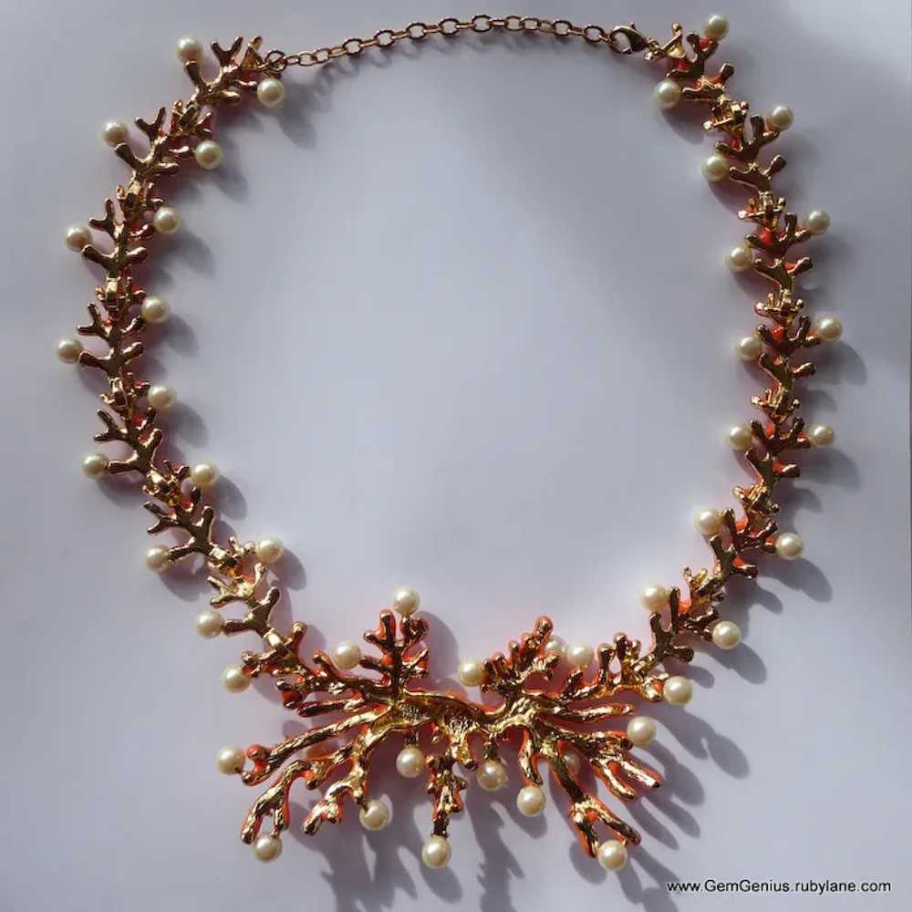 Hutton Wilkinson Coral Branch Necklace - image 5