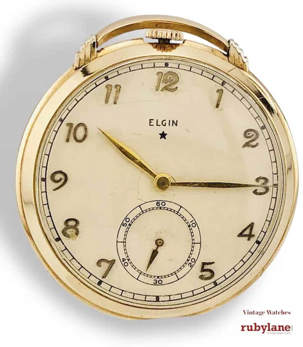 1938 Elgin 17J Pocket Watch S12 with GF Chain - image 2