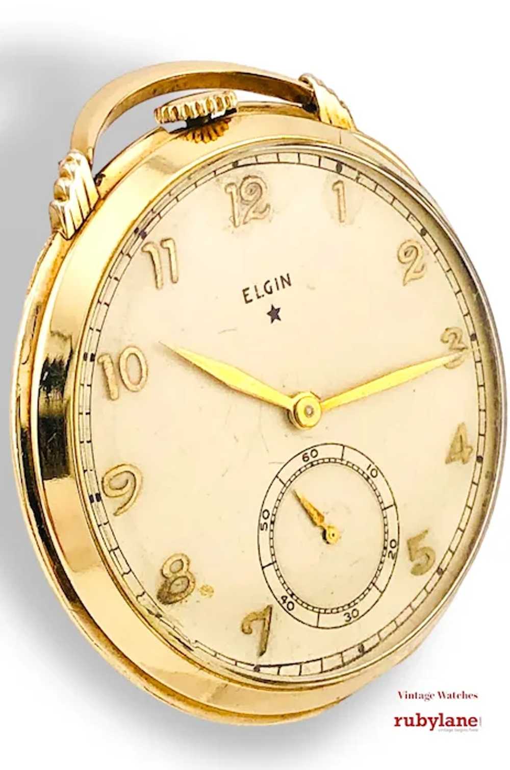 1938 Elgin 17J Pocket Watch S12 with GF Chain - image 3