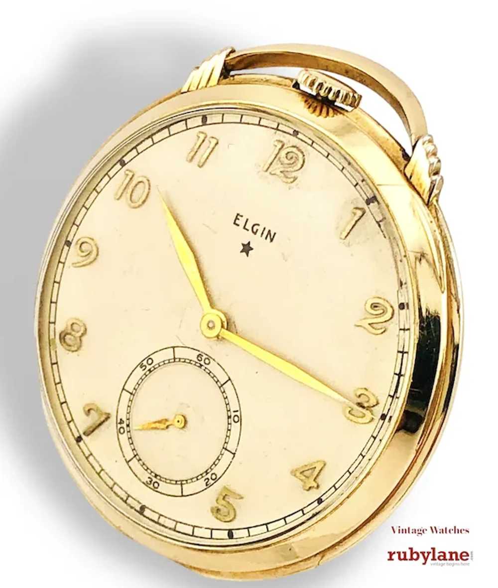 1938 Elgin 17J Pocket Watch S12 with GF Chain - image 4