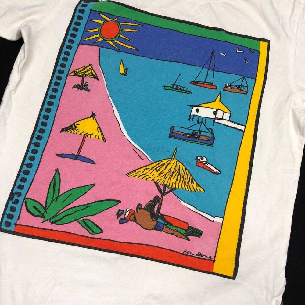 Vintage 90s Ken Done Art Tee T Shirt Size Small S… - image 3