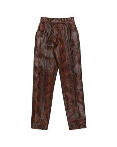 Hermes Sample Python Leather Trousers