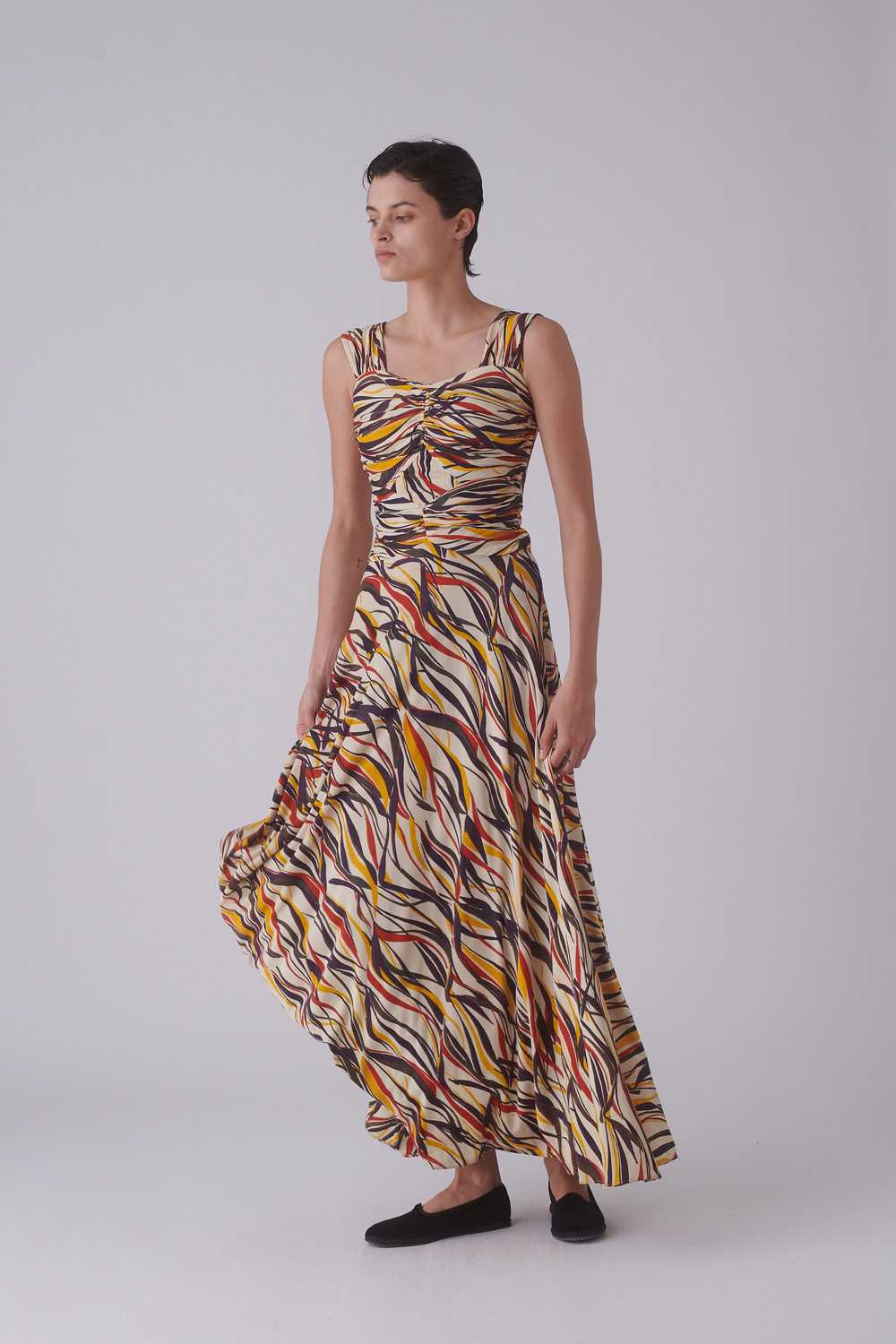 1930s Print Gown - image 3