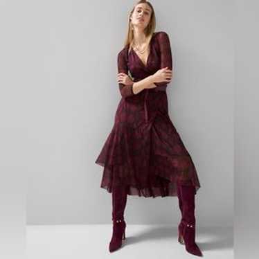 Whbm Python Print Mesh Wrap Dress New W/ Tag Sz 4… - image 1