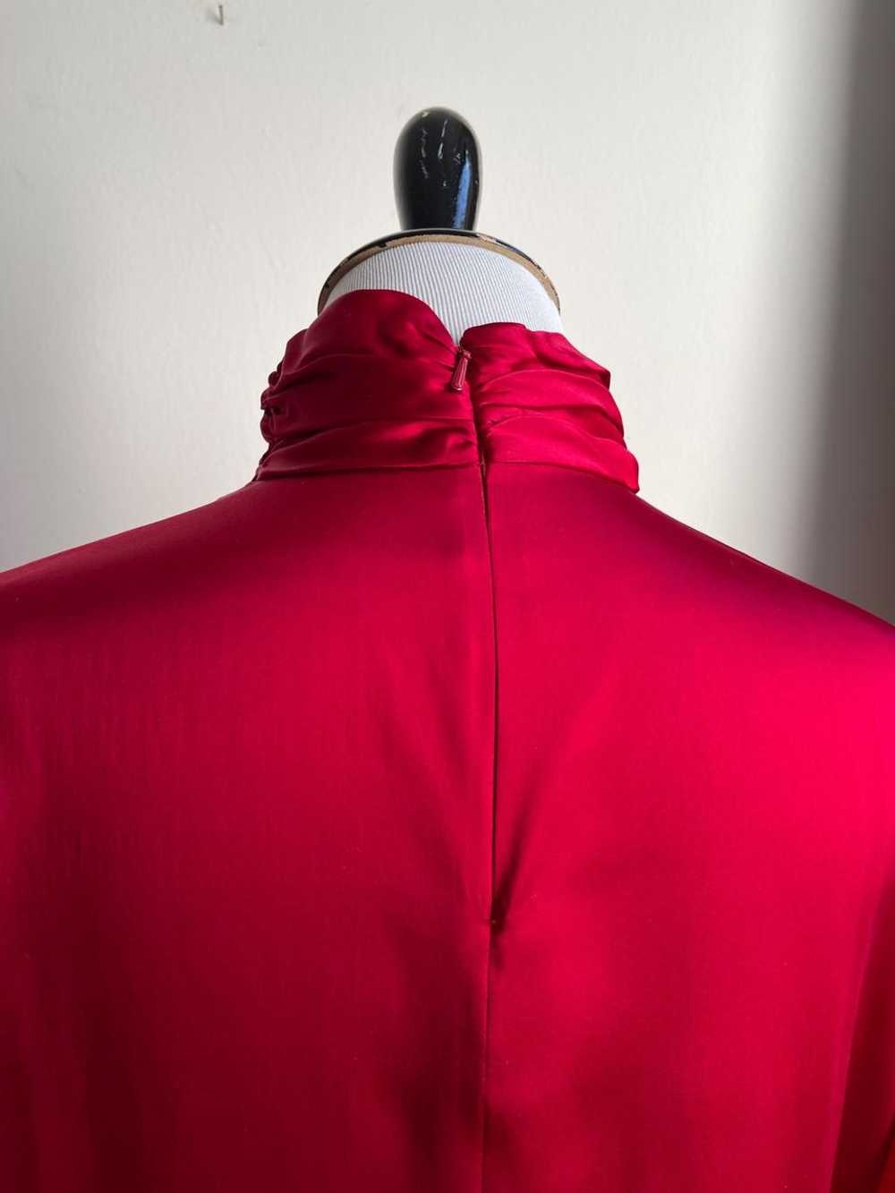 Talbots Vintage Cherry red silk blouse (Vintage 1… - image 4