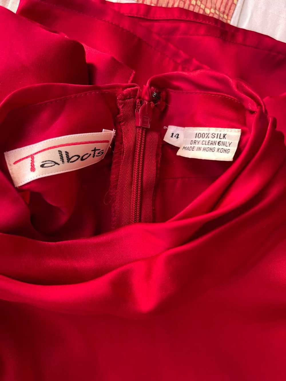 Talbots Vintage Cherry red silk blouse (Vintage 1… - image 6