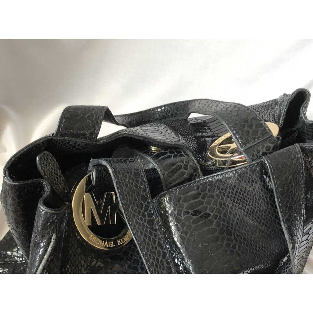 Authentic MICHAEL KORS Black Pebbled Leather & Sn… - image 7