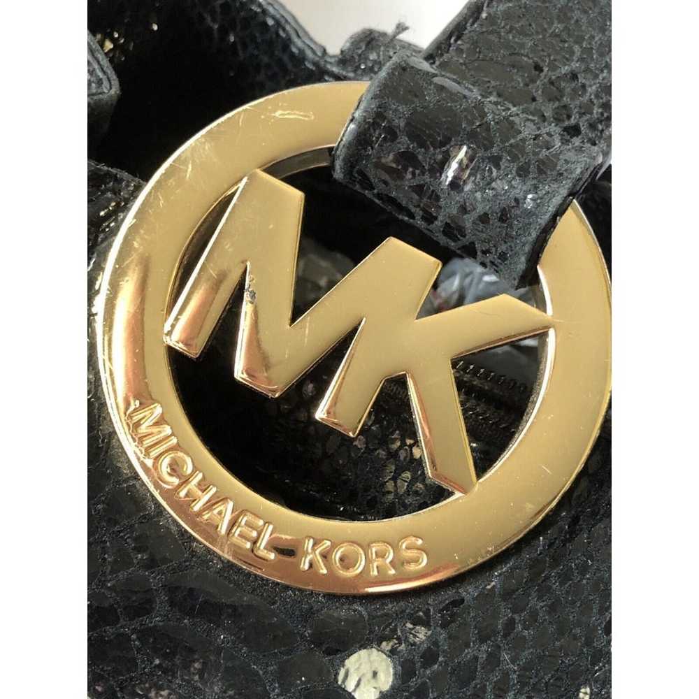 Authentic MICHAEL KORS Black Pebbled Leather & Sn… - image 8