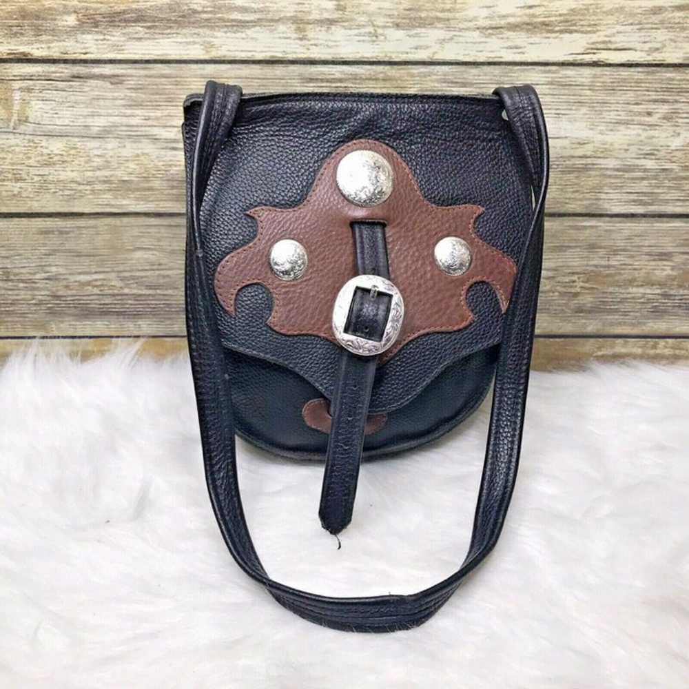 Artisan Black Leather Western Boho Bag - image 10