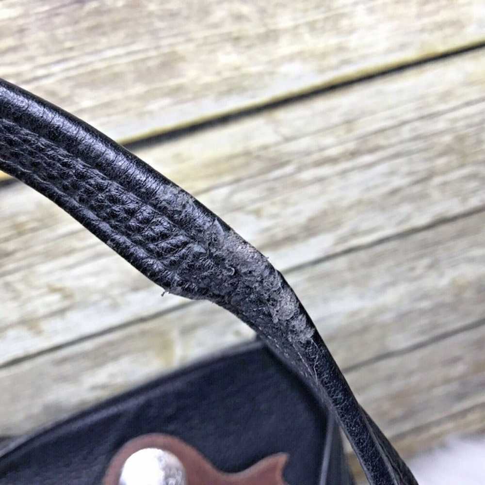 Artisan Black Leather Western Boho Bag - image 12