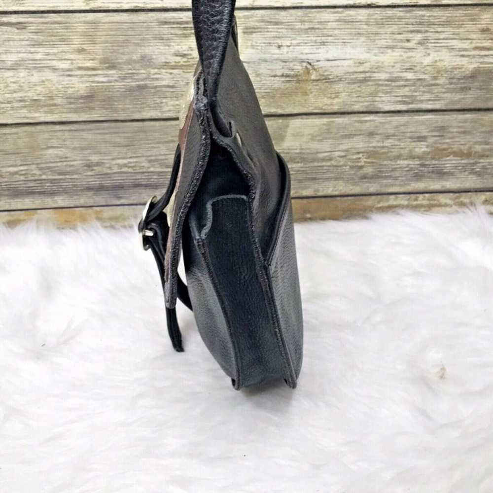 Artisan Black Leather Western Boho Bag - image 4