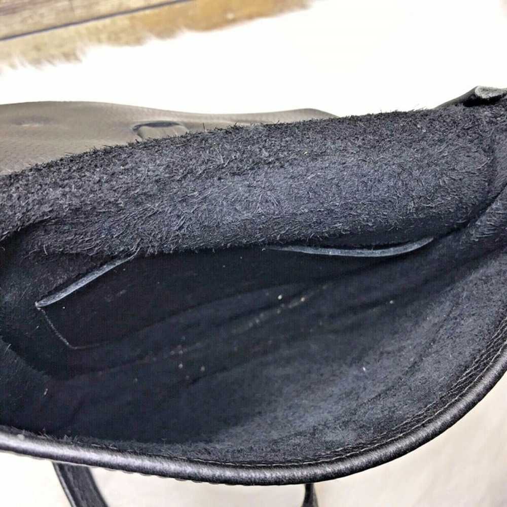 Artisan Black Leather Western Boho Bag - image 9