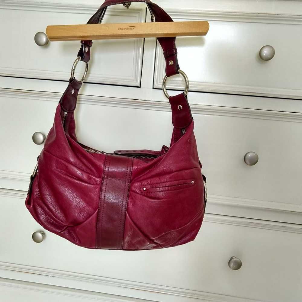 B Makowsky Leather Handbag Purse - image 2