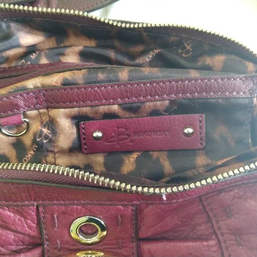 B Makowsky Leather Handbag Purse - image 4