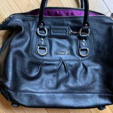 Coach Black Leather Handbag - image 1