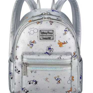 Disney Parks Minnie Mouse Disney100 newest Platinum Drip Loungefly Mini Backpack NWT