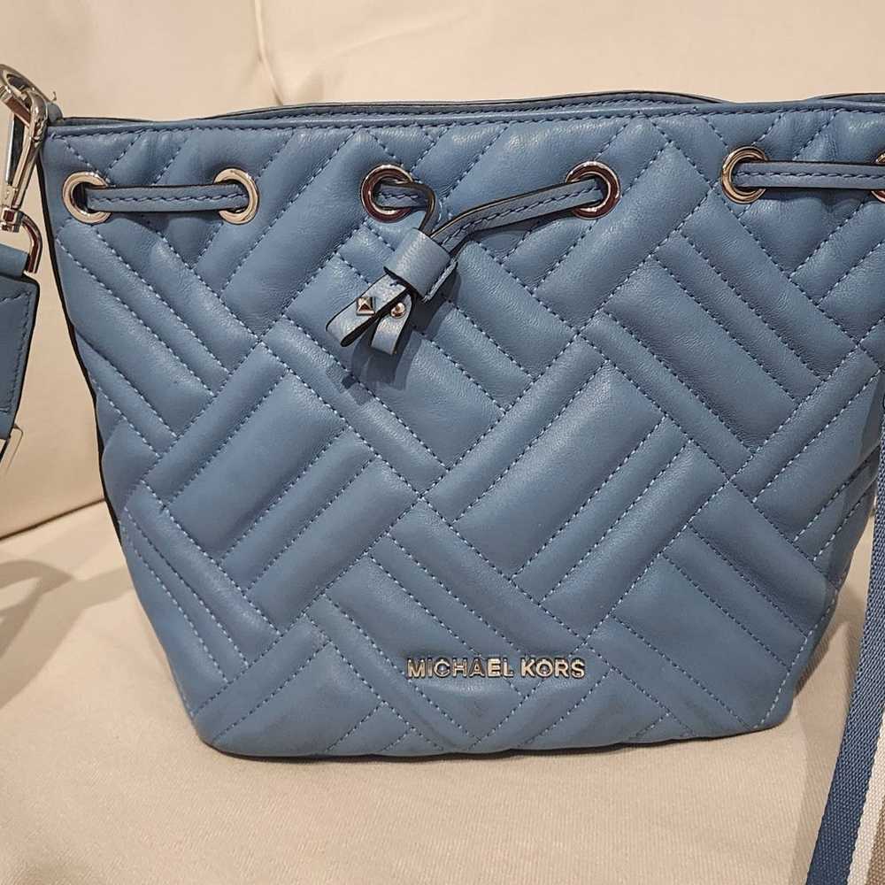 Michael Kors Bucket Bag French Blue Quilted Leath… - image 2