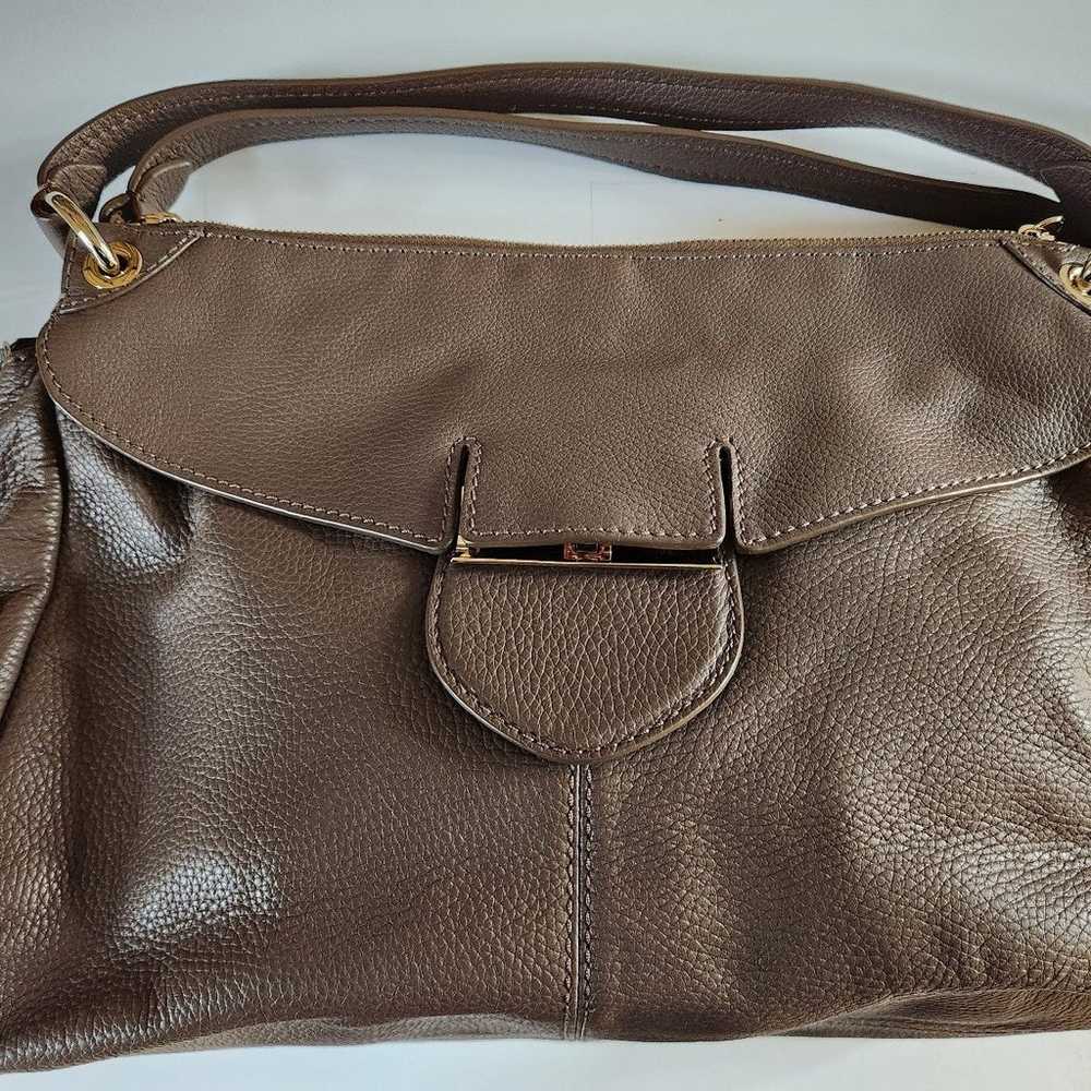 Luana - Layla Brown Large Italian Leather Shoulde… - image 2
