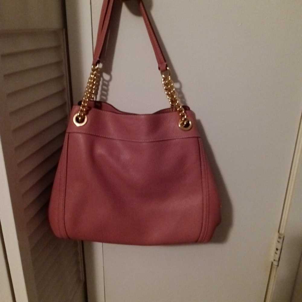 Coach pink (mauve) leather shoulder bag - image 1