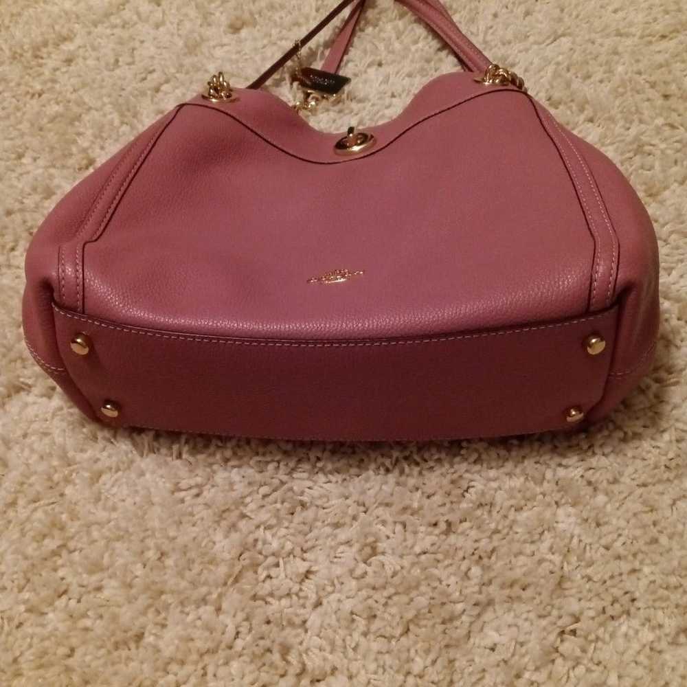 Coach pink (mauve) leather shoulder bag - image 3