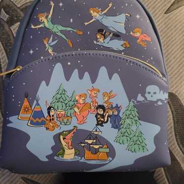 Loungefly Peter Pan Scenes Print Faux Leather Mini shops Backpack