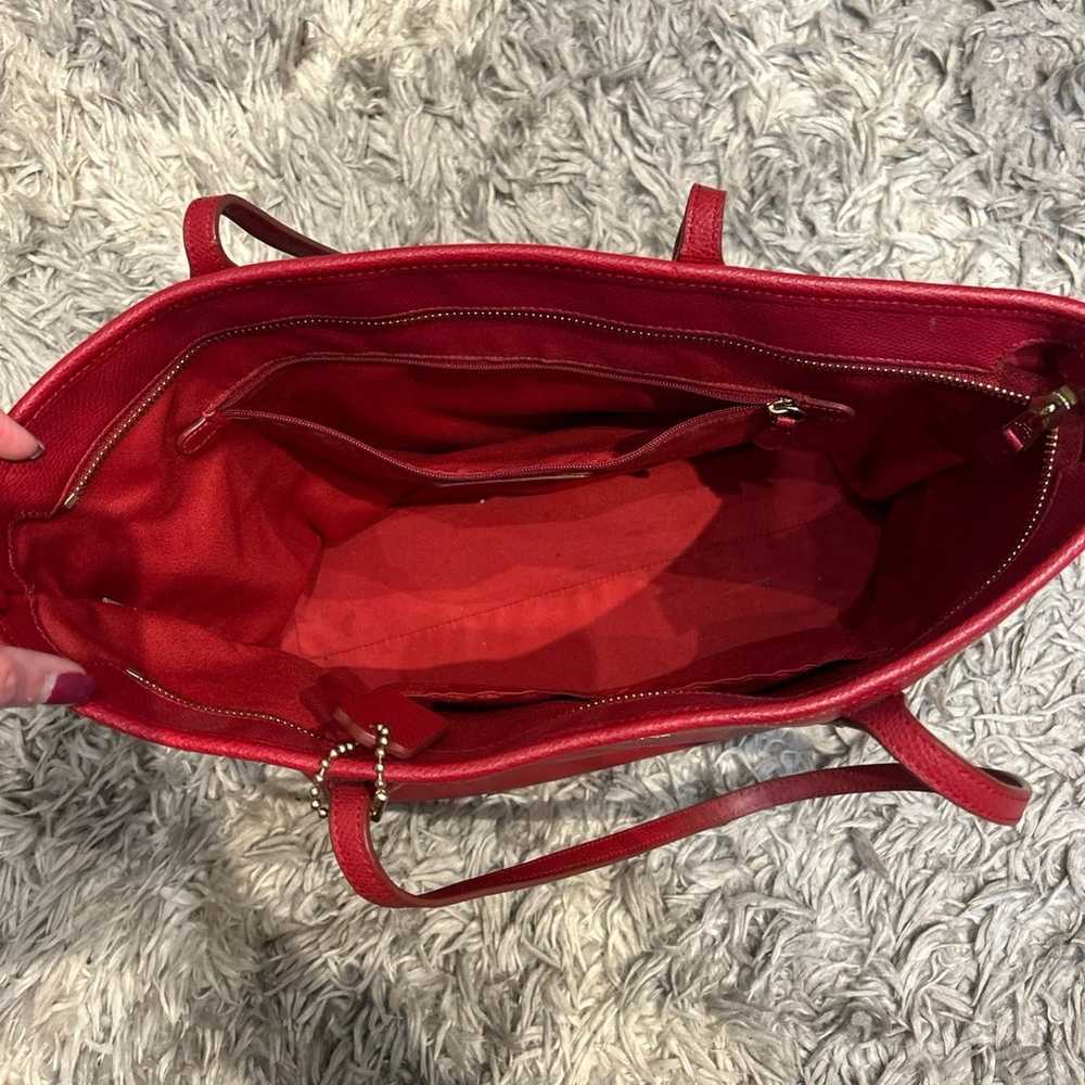 Red coach purse, tote, bag - image 2