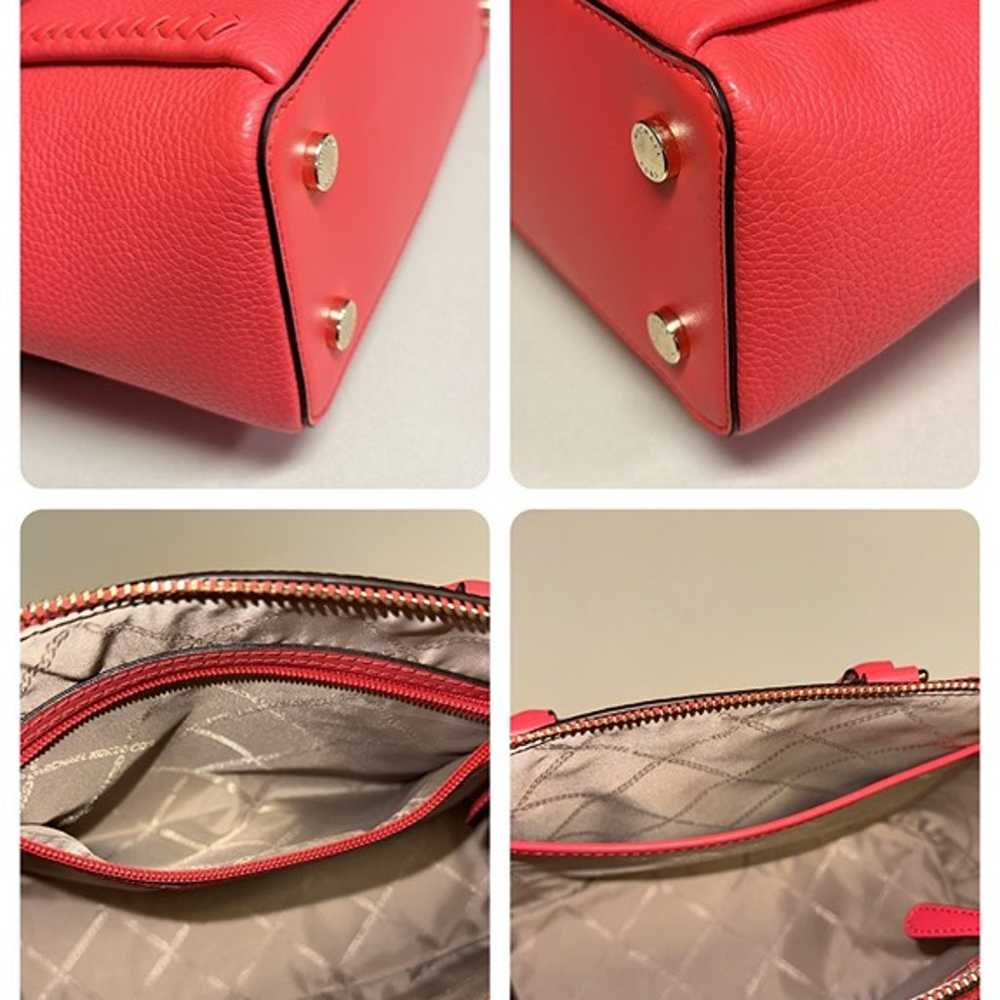 Michael Kors Sienna Leather Satchel Handbag Cross… - image 8