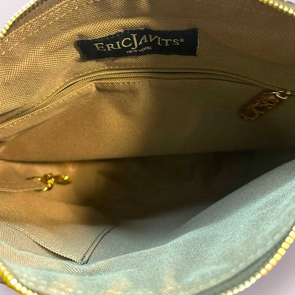Eric Javits New York Squishee Raffia Gold Handbag - image 7