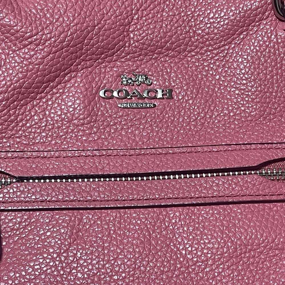 Pink Coach Leather Purse With Zipper Closure - image 3