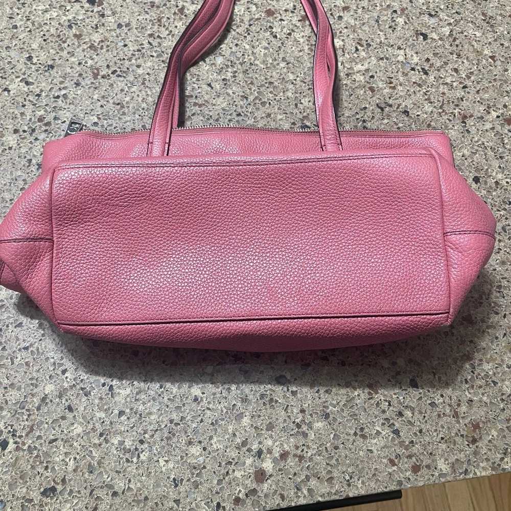 Pink Coach Leather Purse With Zipper Closure - image 4