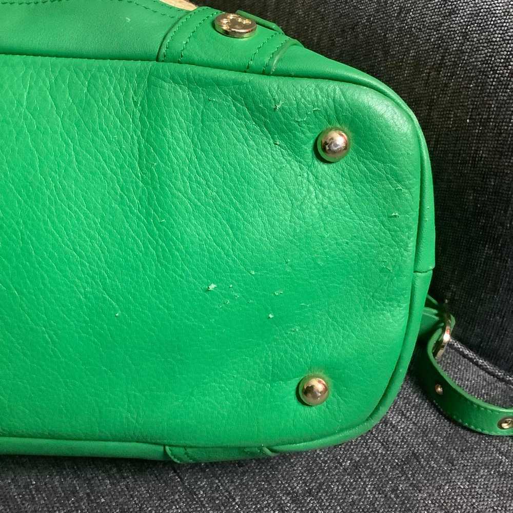 Emma Fox Satchel Green Leather And Natural Woven … - image 12