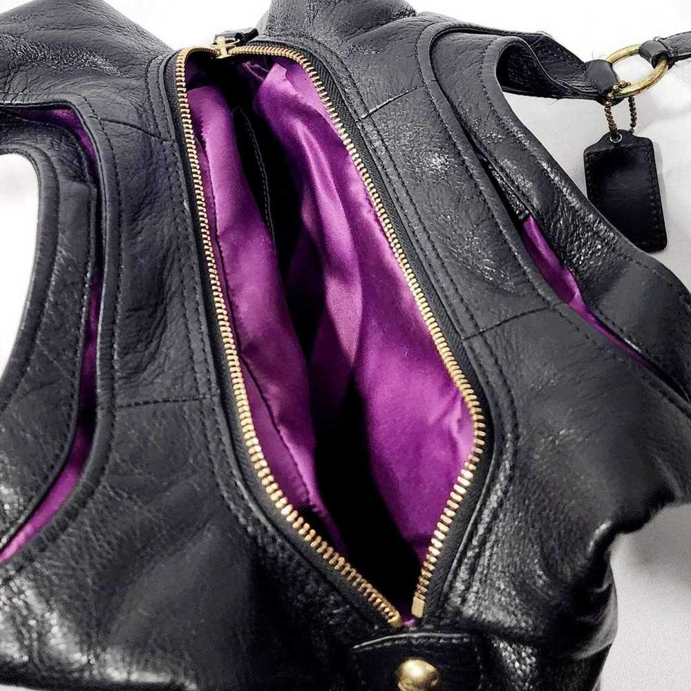 Coach Black Madison Leather Purse with Purple Lin… - image 8