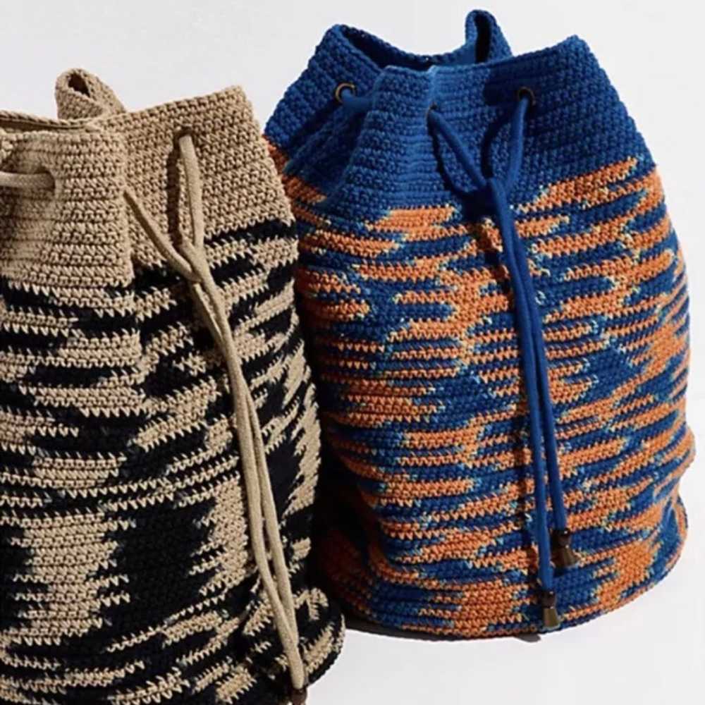 Free People Montana Crochet Backpack Bucket Bag A… - image 2